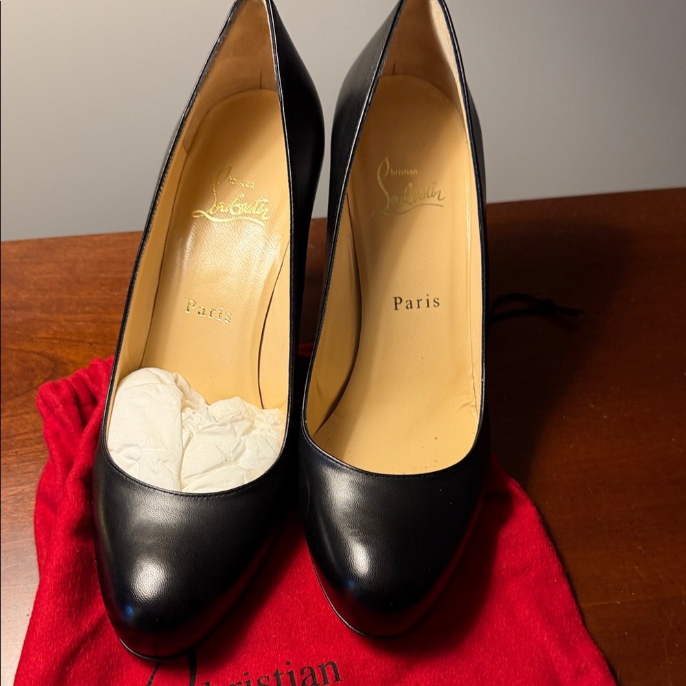 Christian Louboutin Black Leather Heels